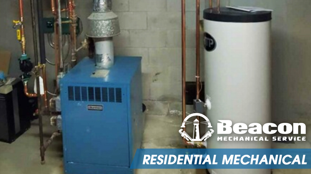 residential mechanical and plumbing, copper pipes, hot water tank, furnace
